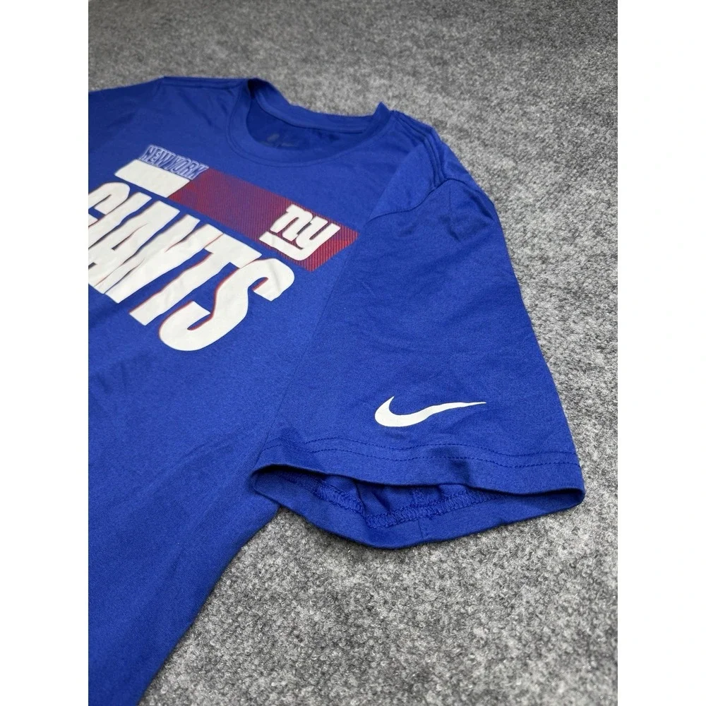 New York Giants football T shirt mens Large Nike blue athletic dri fit nfl